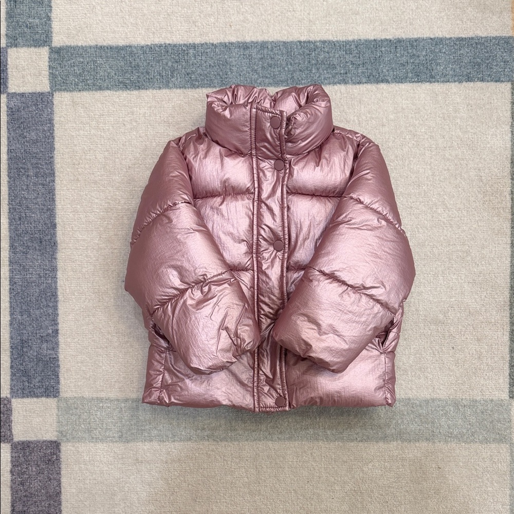Zara kids pink metallic puffer size 2-3